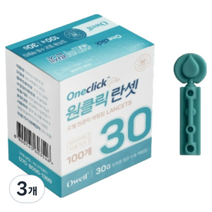 Owell 원클릭 채혈침 30G, 100개입, 3개