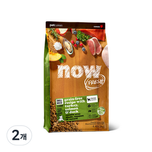 now 그레인프리 스몰브리드 시니어사료, 칠면조, 2kg, 2개