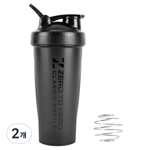 제로투히어로 클래식 프리미엄 쉐이커 PRO 70 x 215 mm, 블랙, 2개, 800ml 골드박스 특가