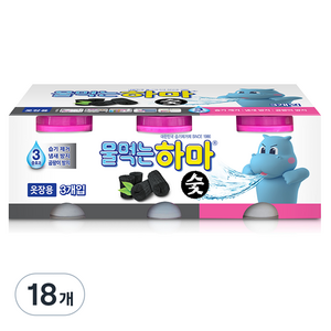 물먹는하마 숯 습기제거제 본품, 280g, 18개