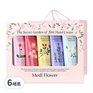 메디플라워 더 시크릿 가든 핸드크림 5종 세트 + 쇼핑백, 6개