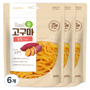 조이펫 강아지 리얼 순 간식 슬림, 고구마, 200g, 6개