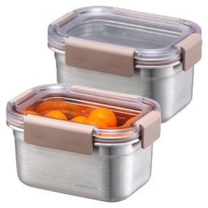 락앤락 스텐 모듈러 직사각 밀폐용기 LST602, 2개, 520ml