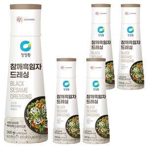 청정원 참깨 흑임자 드레싱, 300g, 5개
