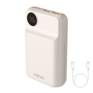 보바 22.5W 휴대용 보조배터리 20000mAh, VA-121, 아이보리
