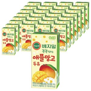 베지밀 과일이 꼭꼭 씹히는 애플망고 두유, 190ml, 64개