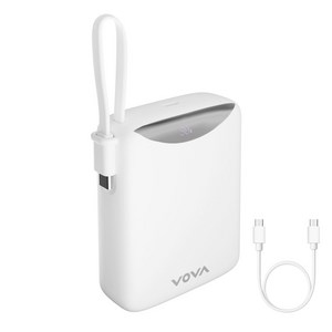 보바 고속충전 일체형 대용량 보조배터리 22.5W 20000mAh, VA-122, 화이트