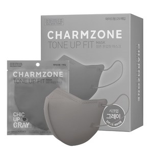 참존 톤업핏 마스크 와이드형, 시크업 그레이, 1개, 25개입