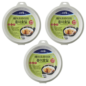 크린랩 에어프라이어 종이호일, 23cm, 30개입, 3개