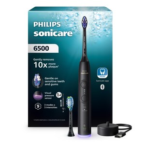 필립스 올 뉴 소닉케어 플러스 6500 전동칫솔, 블랙, 1개, HX7411/11