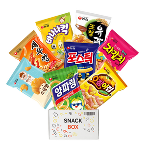 농심 사무실 과자세트 스낵 8입 세트 (바나나킥 + 조청유과 + 자갈치 + 양파링 + 포스틱 + 새우깡 + 빵부장 소금빵 + 오징어집), 1세트, 8종 골드박스 특가