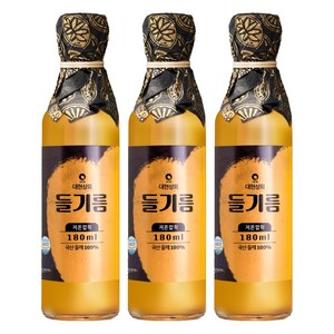 대현상회 저온압착 국산 들기름, 180ml, 3개