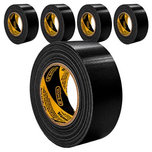 신일테이프 초강력 면테이프 48mm x 25m, 블랙, 5개