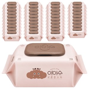 아이수 저자극 브론 몬스터 물티슈 캡형, 65g, 70매, 40개