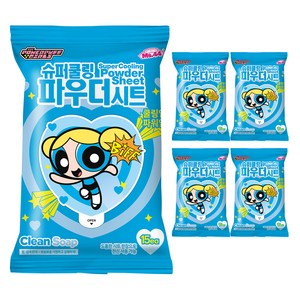 미스사사 슈퍼쿨링 파우더 시트 데오드란트 클린솝 15p, 87g, 5개