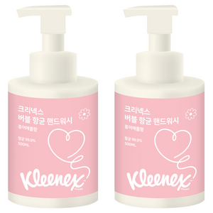 크리넥스 버블 핸드워시 퓨어애플향, 500ml, 2개