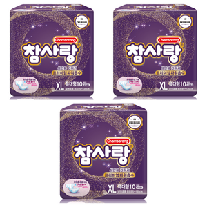참사랑 남녀공용 밴드형 파워 흡수 성인용 기저귀, 특대형, 10개입, 3개