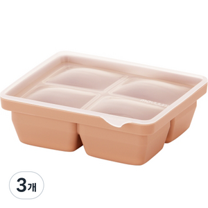 모윰 프리미엄 실리콘 이유식 큐브 4구, 360ml, 테라코타, 3개