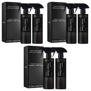 코코도르 패브릭 퍼퓸 섬유탈취제 숲속새벽공기 본품, 500ml, 6개