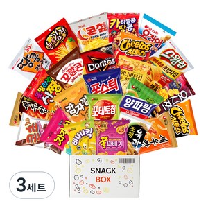 사무실 과자세트 스낵 24입 세트 (콘칲 군옥수수 + 바나나킥 + 조청유과 + 포테토칩 오리지널 + 땅콩강정 + 오징어땅콩 + 허니버터칩 + 치토스 바베큐맛 + 오사쯔 + 눈을감자 페퍼솔트 + 카라멜콘과땅콩 + 콘초 + 치토스 매콤달콤 + 못말리는 신짱 외 10종), 3세트, 24종