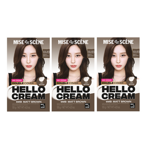미쟝센 헬로크림 더블커버 새치 염색제, 매트브라운, 3개