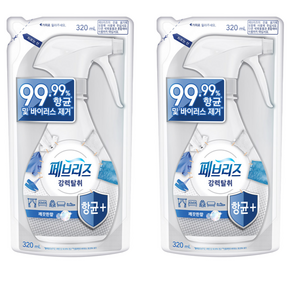 페브리즈 섬유 탈취제 깨끗한 향 리필, 320ml, 2개