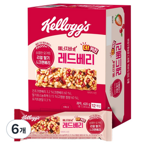 켈로그 에너지바 K 레드베리 12p, 420g, 6개