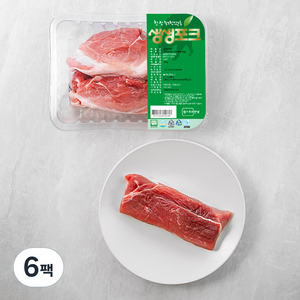 생생포크 한돈 무항생제 인증 앞다리살 수육용 (냉장), 500g, 6팩
