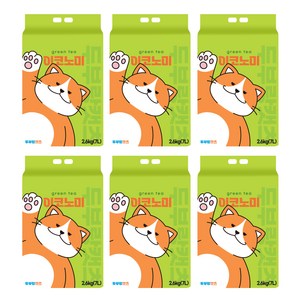 두부랑캣츠 이코노미 고양이 모래, 7L, 6개, 녹차