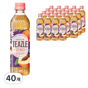 웅진 티즐 제로 피치얼그레이, 500ml, 40개