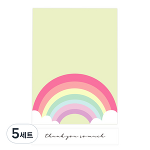 도나앤데코 제라 무지개 페이퍼 기프트백 20p + 땡큐소머치 스티커 20p, 연두(기프트백), 투명(스티커), 5세트