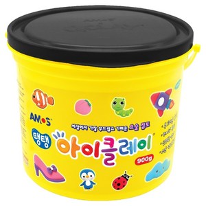 아모스 유아용 탱탱 아이클레이, 검정, 900g, 1세트