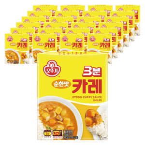 오뚜기3분 카레 순한맛, 200g, 25개