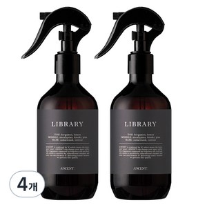 에이센트 드레스 퍼퓸 탈취제 라이브러리 본품, 4개, 250ml