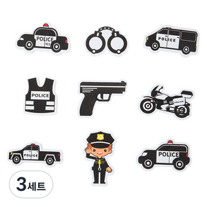 캐스비 네이처 목욕놀이 스티커 경찰 세트, 혼합색상, 3세트