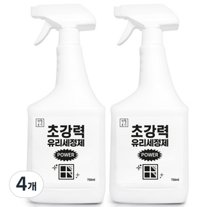 생활공식 초강력 파워 유리세정제, 4개, 750ml