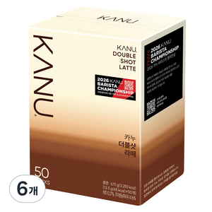 카누 더블샷 라떼 스틱 커피믹스, 13.5g, 50개입, 6개