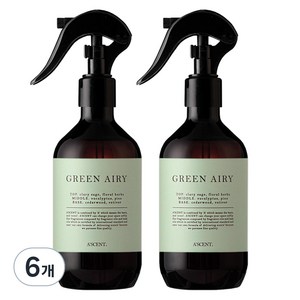 에이센트 드레스 퍼퓸 탈취제 그린에어리 본품, 250ml, 6개