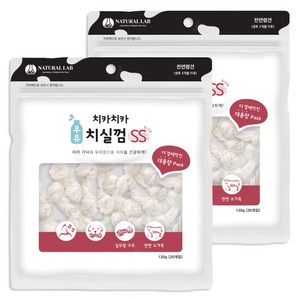 네츄럴랩 강아지 치카치카 치실껌 SS, 우유맛, 120g, 2개