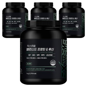 익스트림 밸런스드 프로틴 앤 류신 파우더, 1kg, 4개