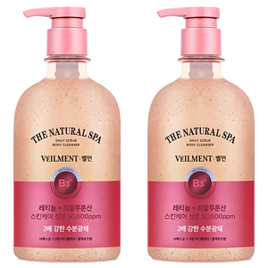 벨먼 스파 수분광채 약산성 스크럽 바디워시 블랙로즈향, 580ml, 2개