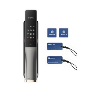솔리티 싱크 푸시풀 도어락 + 카드키 4p 세트 SP-4000, 고객직접설치