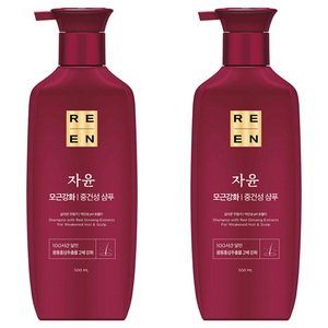 리엔 자윤 모근강화 중건성 샴푸, 500ml, 2개