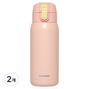 락앤락 스쿨핏 코튼캔디 원터치 텀블러, 핑크, 370ml, 2개