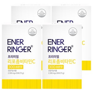 에너링거 프리미엄 리포좀 비타민C 300 레몬맛 30p, 75g, 4개