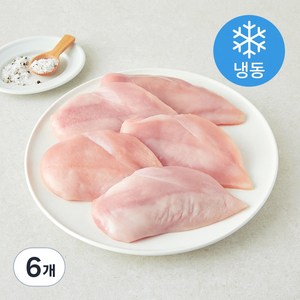 한강식품 IQF 무항생제 닭가슴살 (냉동), 1kg, 6개