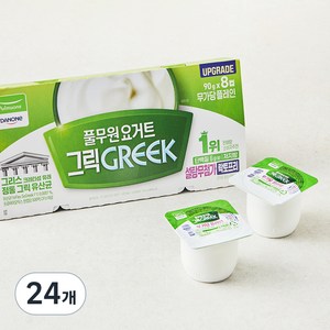 풀무원다논 그릭 설탕무첨가 플레인, 90g, 8개입, 3개