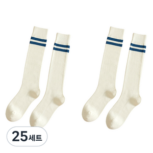 핫데이썸 두꺼운 골프 무릎 양말 2켤례 세트, 화이트블루, 25세트