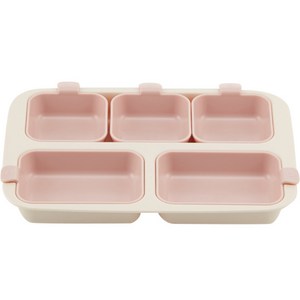네스틱 원플레이트 유아식판, 바닐라핑크, 플레이트 +미디움볼 2p + 스몰볼 3p, 1세트