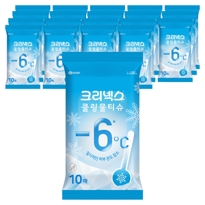 크리넥스 쿨링 물티슈 휴대형, 45g, 10매, 20개